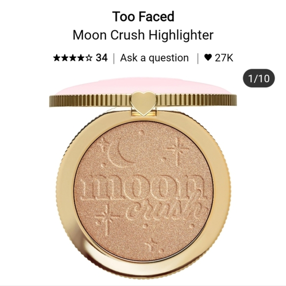 New In Box TOO FACED MOON CRUSH HIGHLIGHTER Summer Moon Tone - Picture 3 of 12